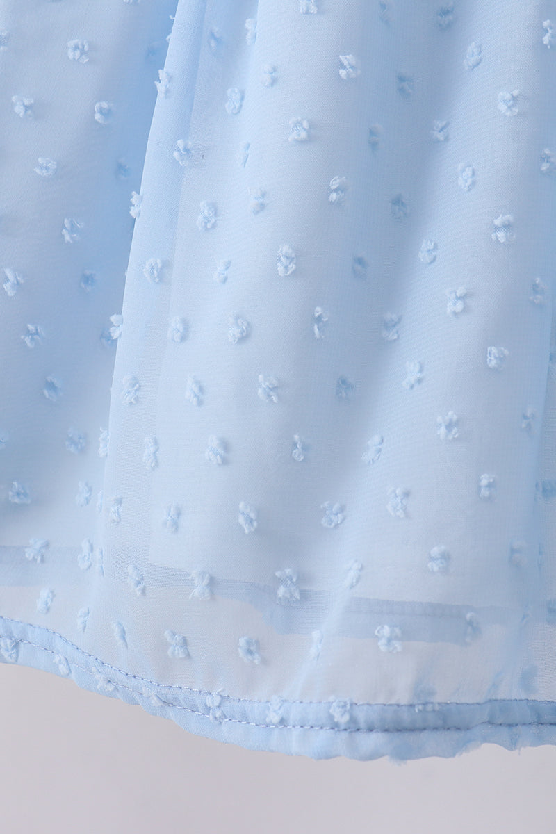 Blue clover embroidery swiss dot shorts set - Aaria Tees Aaria Tees