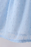 Blue clover embroidery swiss dot shorts set - Aaria Tees Aaria Tees