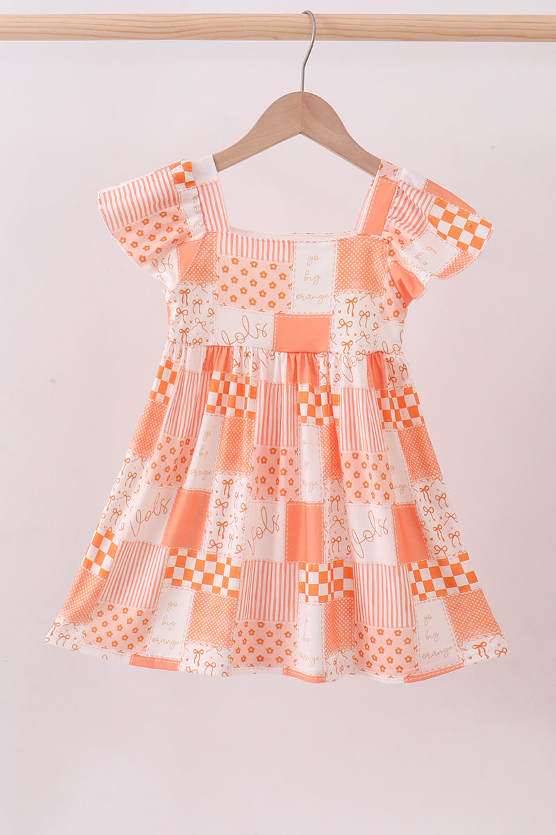 Orange Tennessee patchwork dress - Aaria Tees