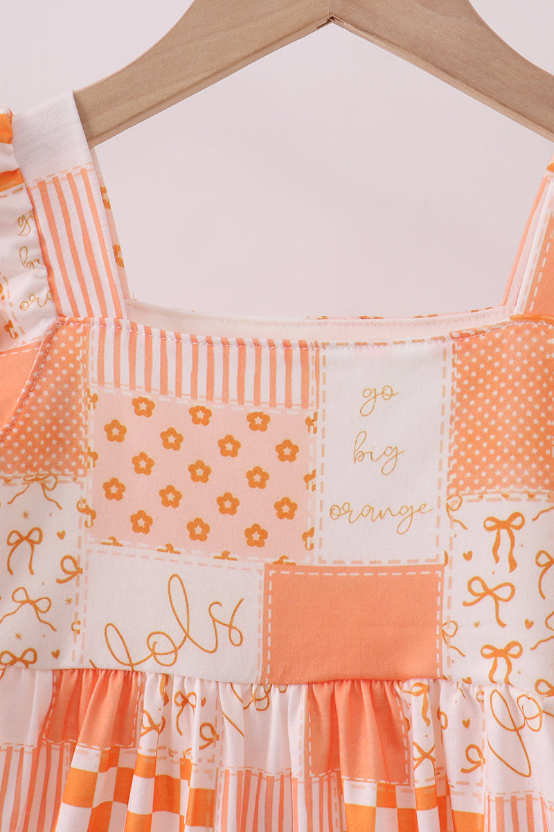 Orange Tennessee patchwork dress - Aaria Tees Aaria Tees