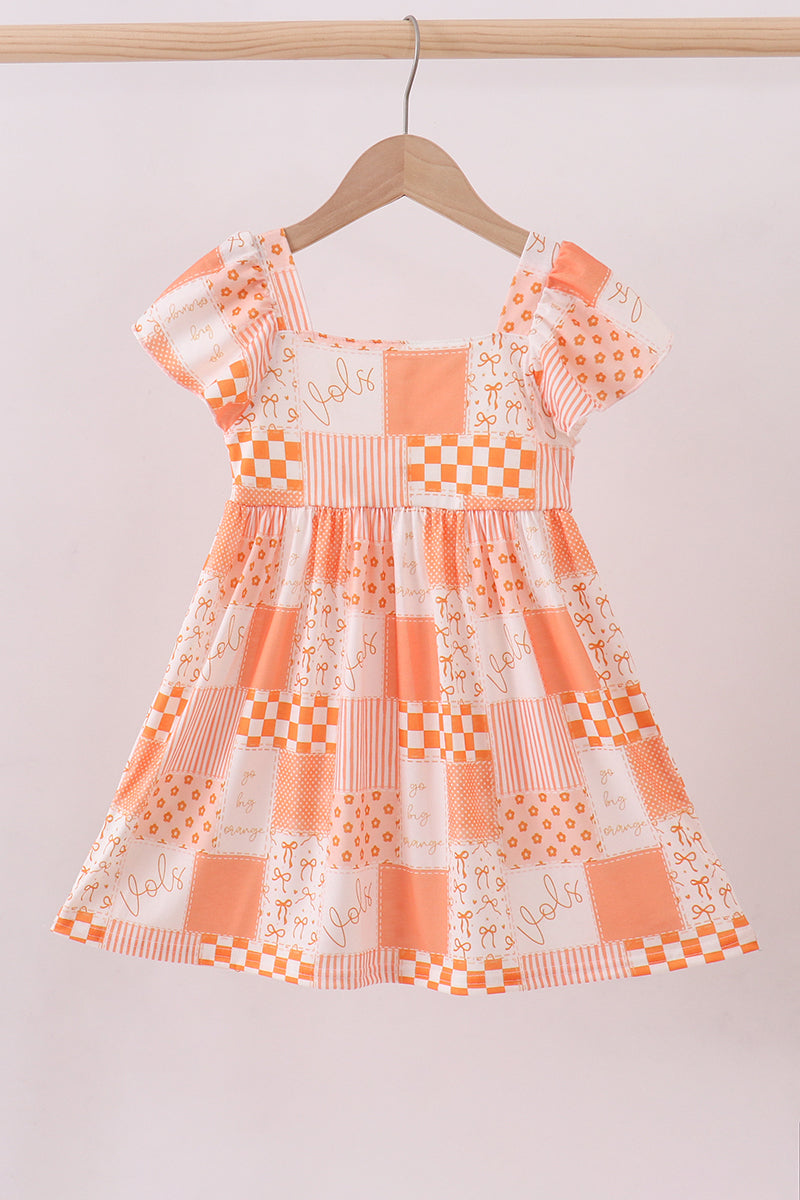 Orange Tennessee patchwork dress - Aaria Tees Aaria Tees