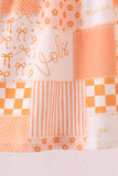 Orange Tennessee applique patchwork ruffle dress - Aaria Tees Aaria Tees