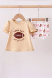 Game day football applique bloomer set - Aaria Tees Aaria Tees