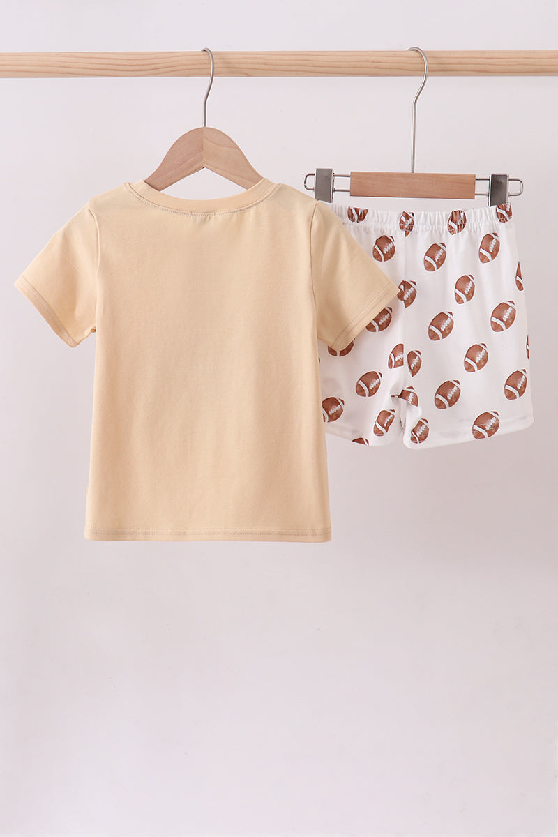 Game day football applique shorts set - Aaria Tees Aaria Tees