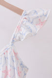Blue starfish shell tiered women dress - Aaria Tees Aaria Tees