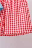 Blue strawberry applique gingham shorts set - Aaria Tees Aaria Tees