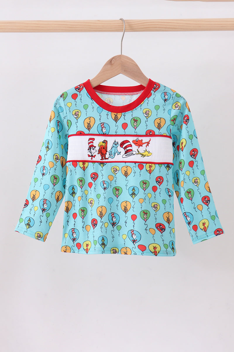 Mint Dr. Seuss smocked top - Aaria Tees Aaria Tees