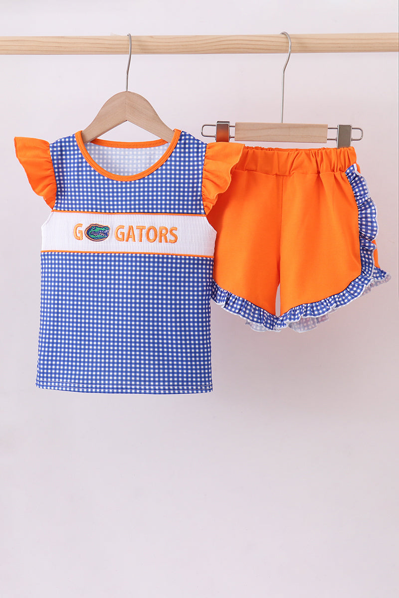 Florida Gators smocked ruffle shorts set - Aaria Tees
