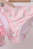 Pink rose ruffle 2pc women swimsuit - Aaria Tees Aaria Tees