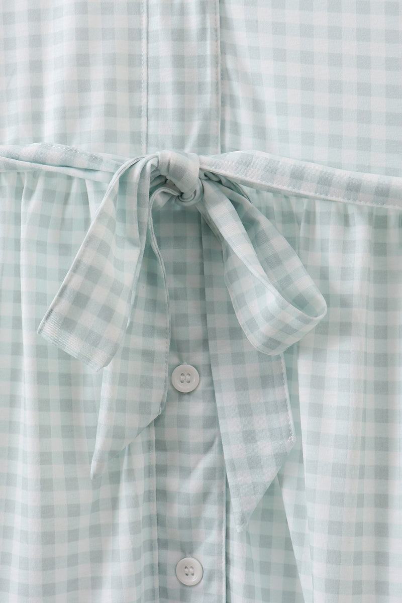 Sage gingham women dress - Aaria Tees Aaria Tees