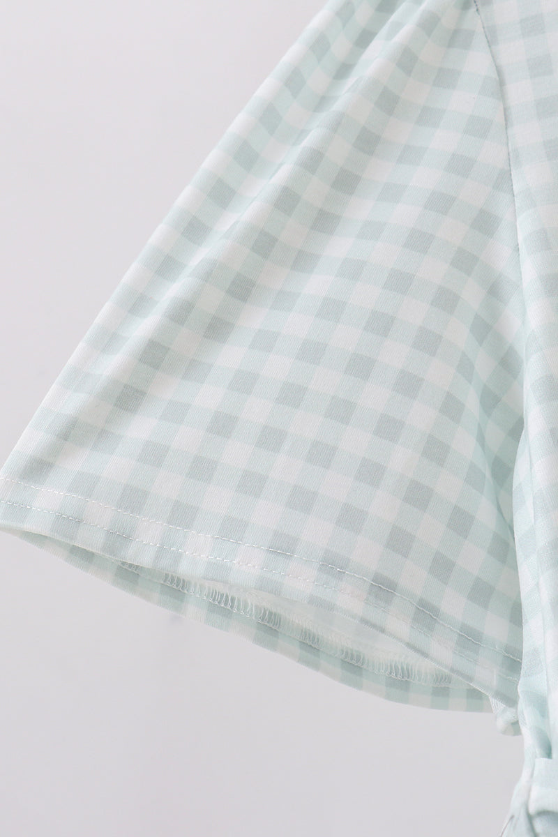 Sage gingham women dress - Aaria Tees Aaria Tees