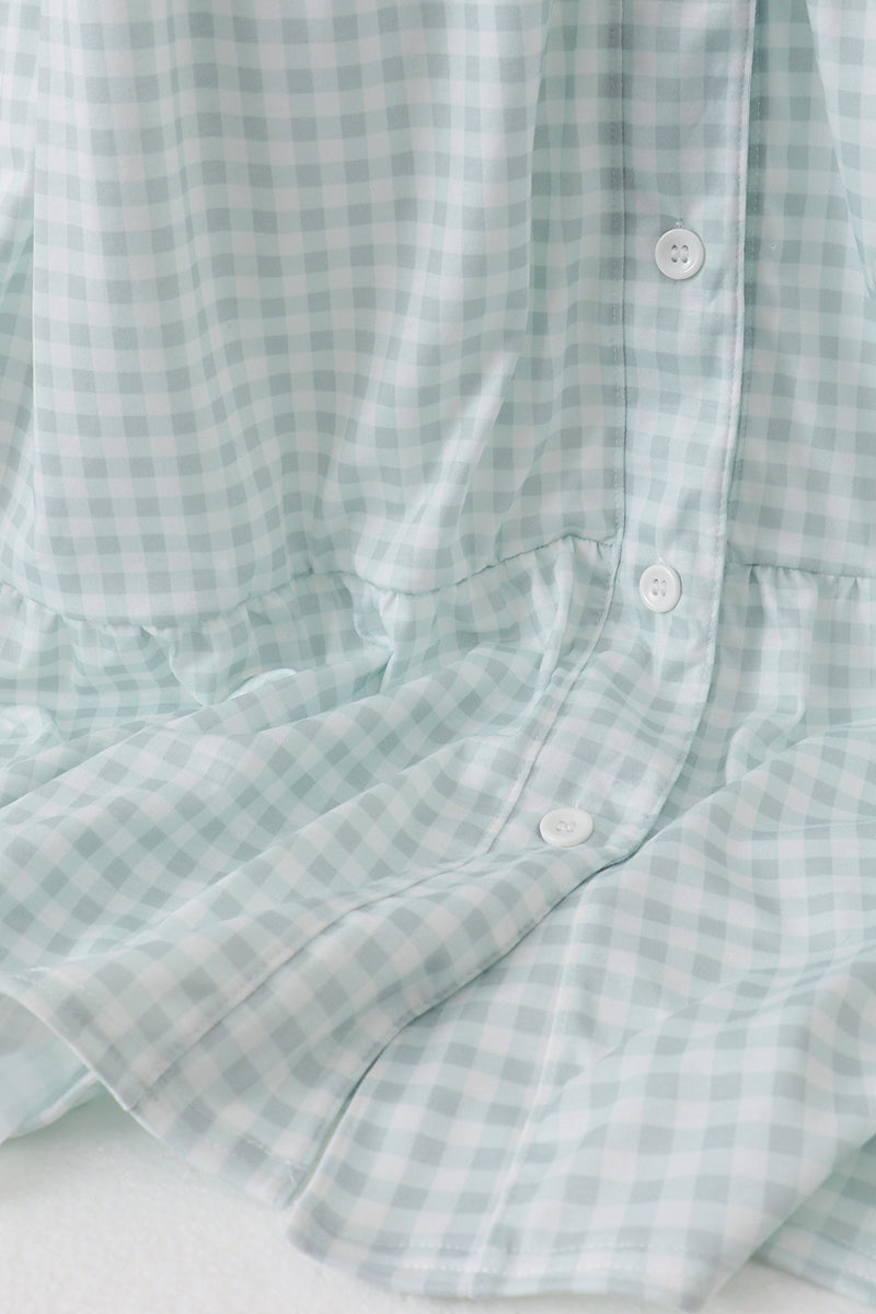 Sage gingham women dress - Aaria Tees Aaria Tees