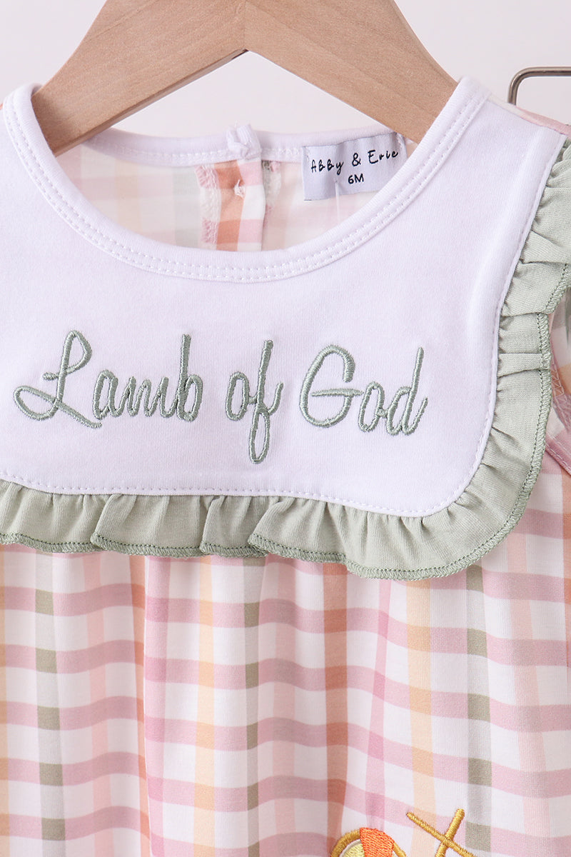 Lawb of god applique plaid bloomer set - Aaria Tees Aaria Tees