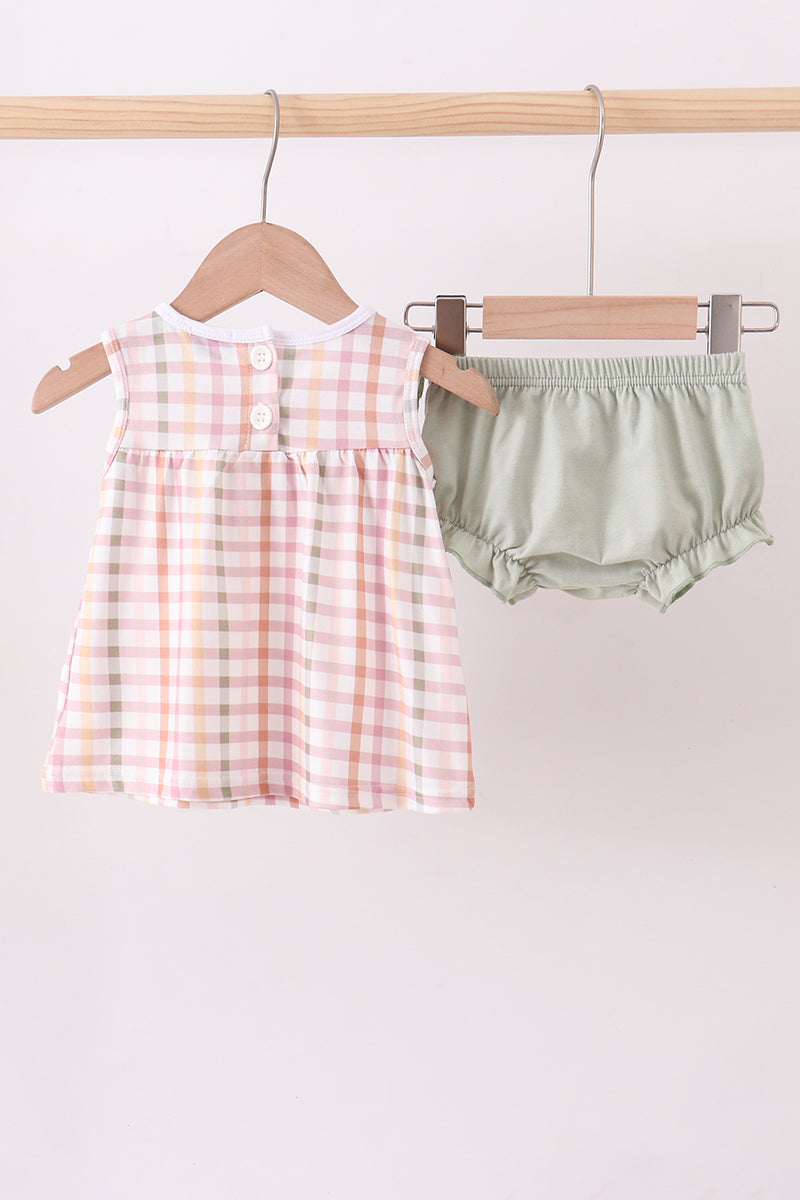 Lawb of god applique plaid bloomer set - Aaria Tees Aaria Tees