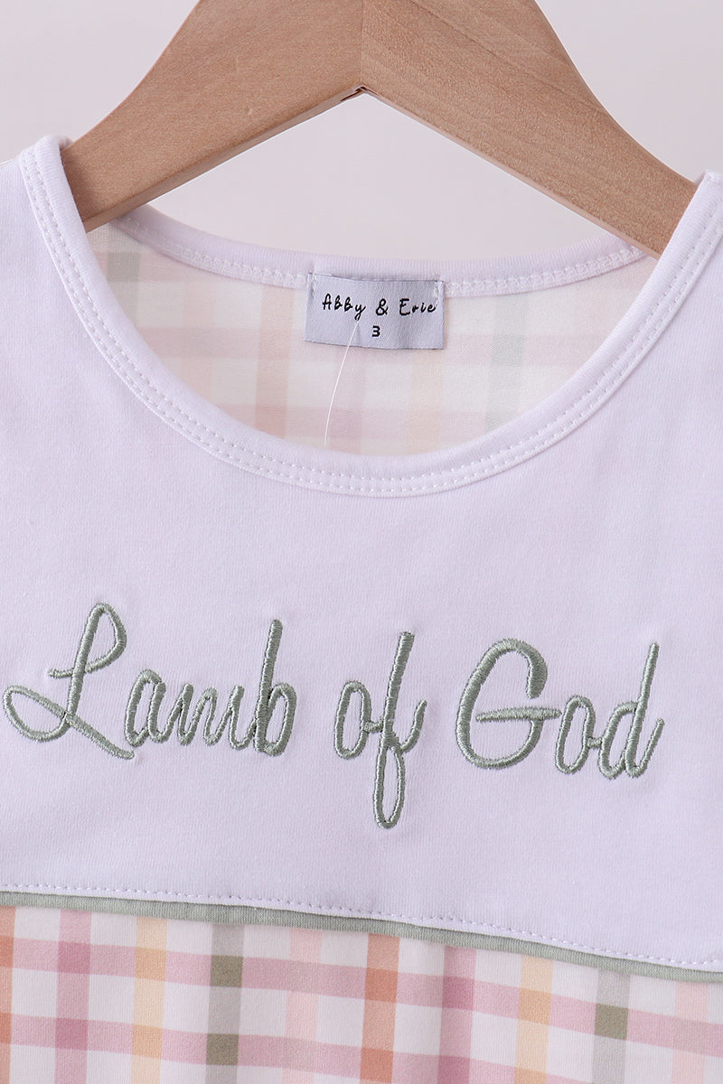 Lawb of god applique plaid shorts set - Aaria Tees Aaria Tees