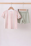 Lawb of god applique plaid shorts set - Aaria Tees Aaria Tees