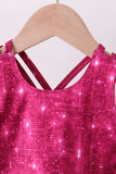 Wine red glitter skort set - Aaria Tees Aaria Tees