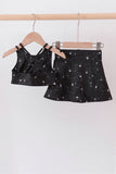 Black glitter skort set - Aaria Tees Aaria Tees