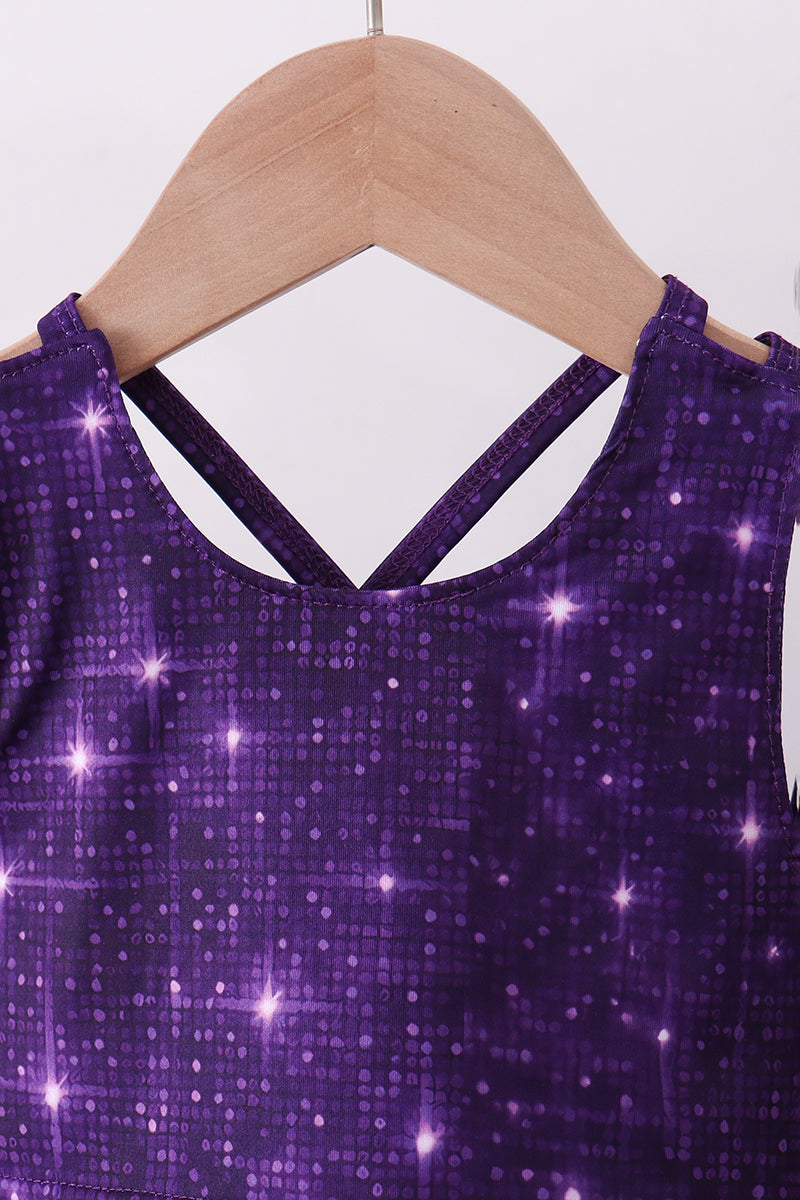 Purple glitter skort set - Aaria Tees Aaria Tees