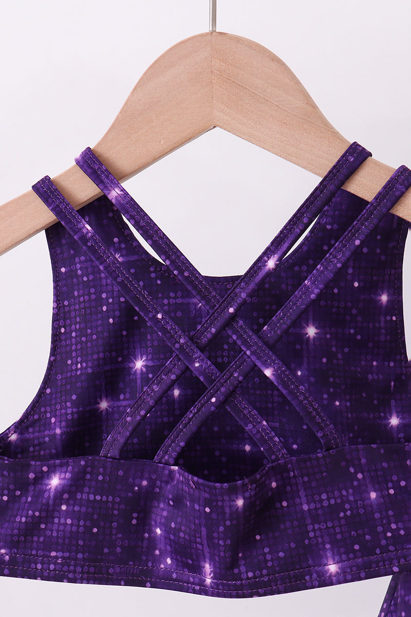 Purple glitter skort set - Aaria Tees Aaria Tees