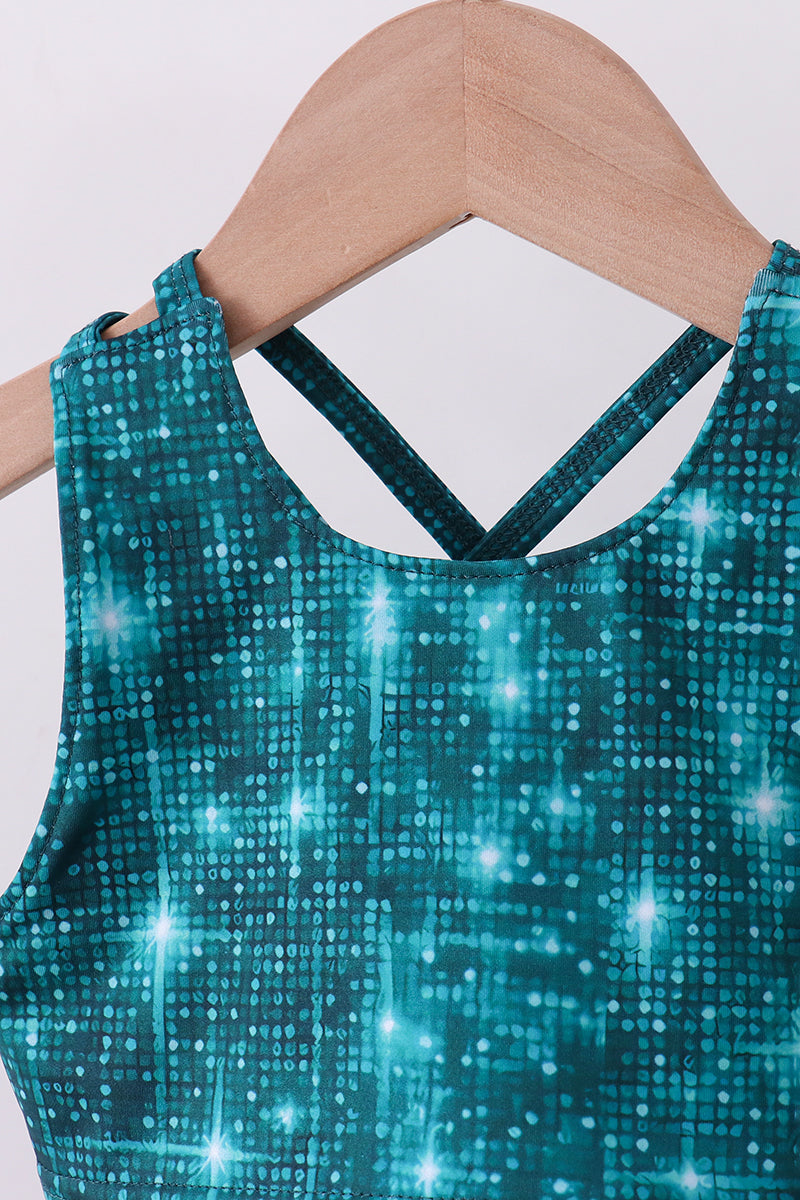 Teal glitter skort set - Aaria Tees Aaria Tees