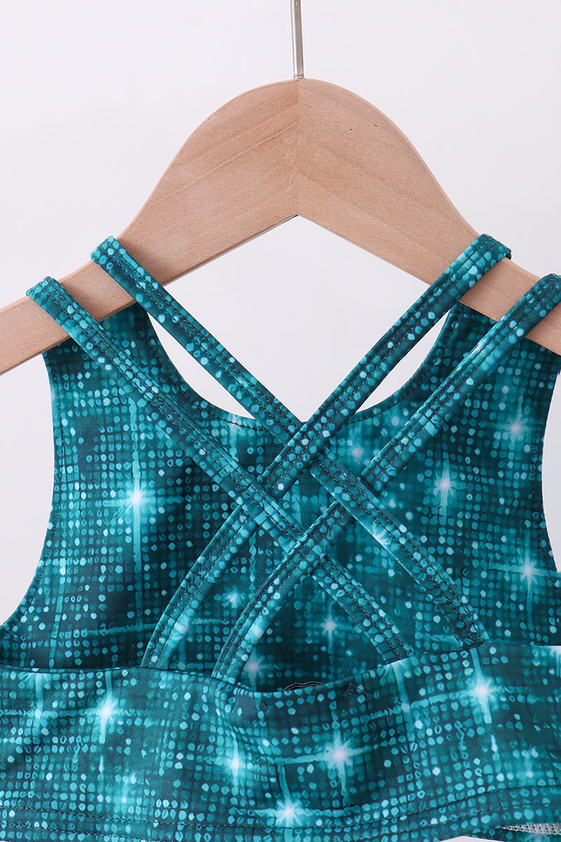 Teal glitter skort set - Aaria Tees Aaria Tees