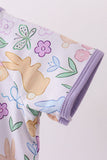 Purple floral print romper - Aaria Tees Aaria Tees