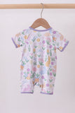 Purple floral print romper - Aaria Tees Aaria Tees
