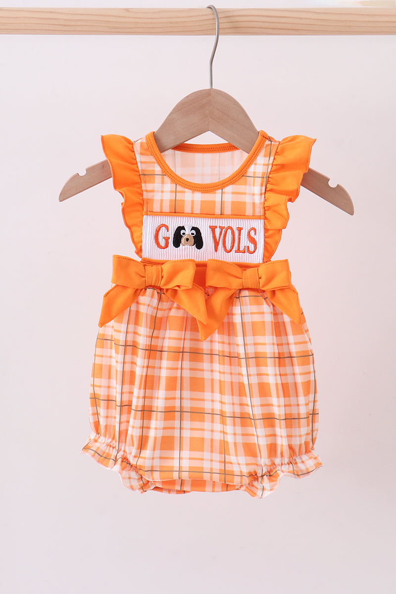 Tennessee Go vols smocked ruffle bubble - Aaria Tees Aaria Tees