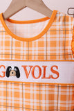 Tennessee Go vols smocked plaid ruffle shorts set - Aaria Tees Aaria Tees
