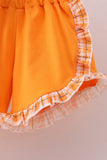 Tennessee Go vols smocked plaid ruffle shorts set - Aaria Tees Aaria Tees