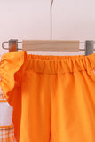 Tennessee Go vols smocked plaid ruffle shorts set - Aaria Tees Aaria Tees