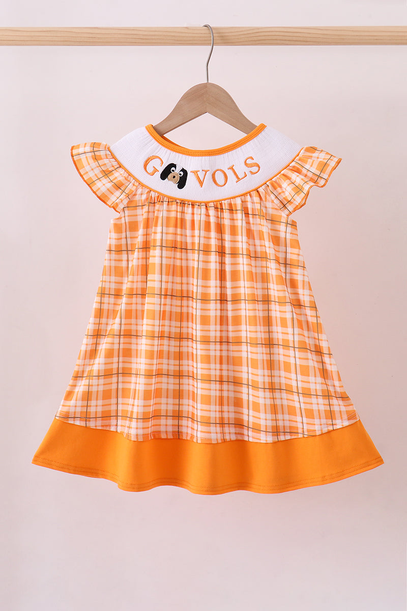Tennessee Go vols smocked plaid dress - Aaria Tees
