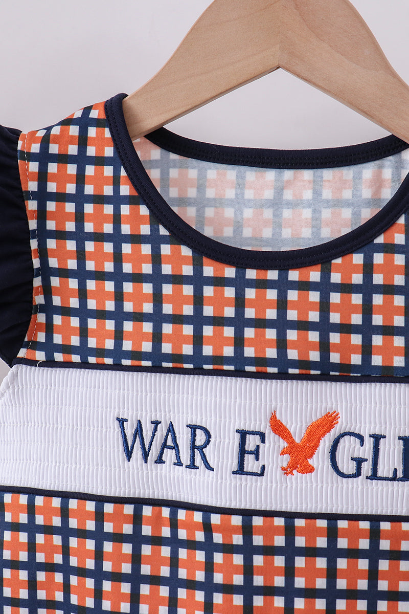 Auburn war eagle smocked ruffle short set - Aaria Tees Aaria Tees
