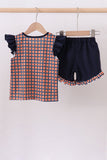 Auburn war eagle smocked ruffle short set - Aaria Tees Aaria Tees