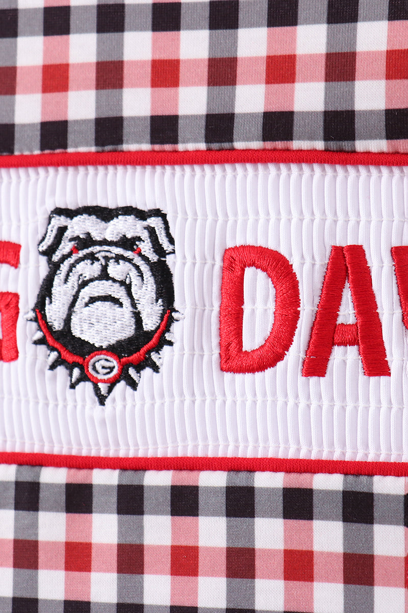 Georgia go dawgs embroidery plaid ruffle shorts set - Aaria Tees Aaria Tees