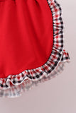 Georgia go dawgs embroidery plaid ruffle shorts set - Aaria Tees Aaria Tees