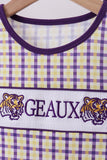 Purple LSU GEAUX smocked ruffle shorts set - Aaria Tees Aaria Tees