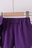 Purple LSU GEAUX smocked ruffle shorts set - Aaria Tees Aaria Tees