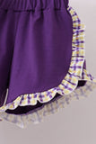 Purple LSU GEAUX smocked ruffle shorts set - Aaria Tees Aaria Tees