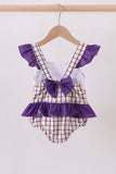Purple LSU GEAUX smocked swimsuit - Aaria Tees Aaria Tees
