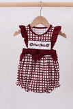 Mississippi Hail State smocked ruffle gingham bubble - Aaria Tees Aaria Tees