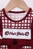 Mississippi Hail State smocked ruffle gingham bubble - Aaria Tees Aaria Tees