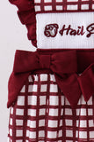 Mississippi Hail State smocked ruffle gingham bubble - Aaria Tees Aaria Tees