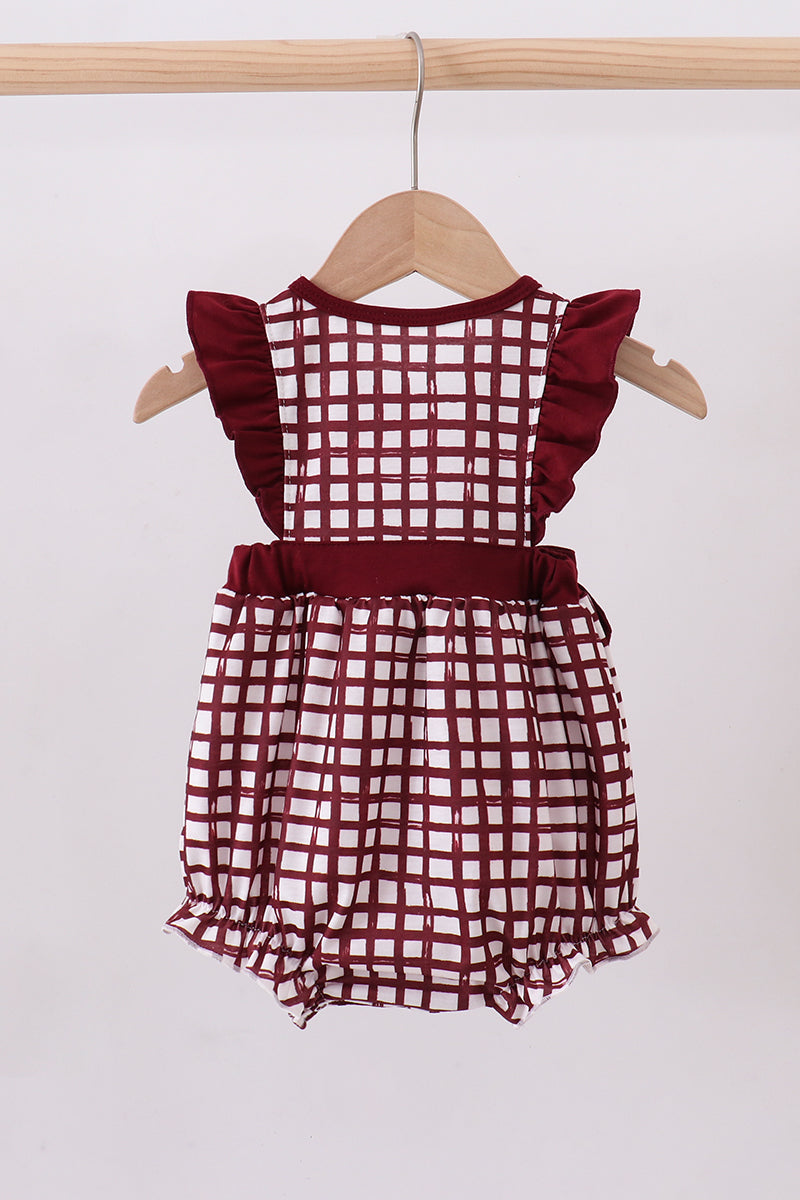 Mississippi Hail State smocked ruffle gingham bubble - Aaria Tees Aaria Tees