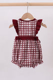 Mississippi Hail State smocked ruffle gingham bubble - Aaria Tees Aaria Tees