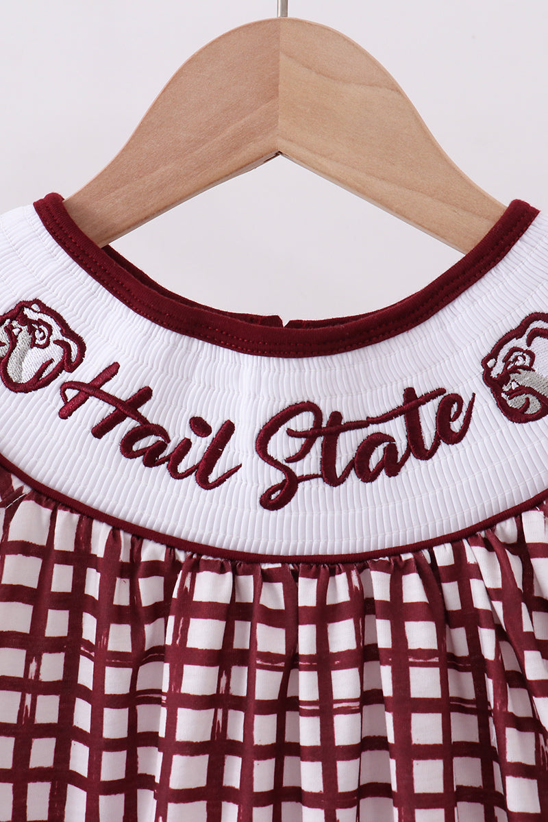 Mississippi Hail State smocked gingham dress - Aaria Tees Aaria Tees