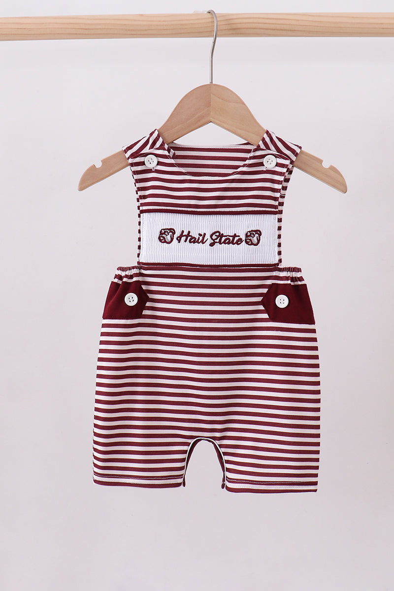 Mississippi Hail State smocked stripe jonjon - Aaria Tees Aaria Tees