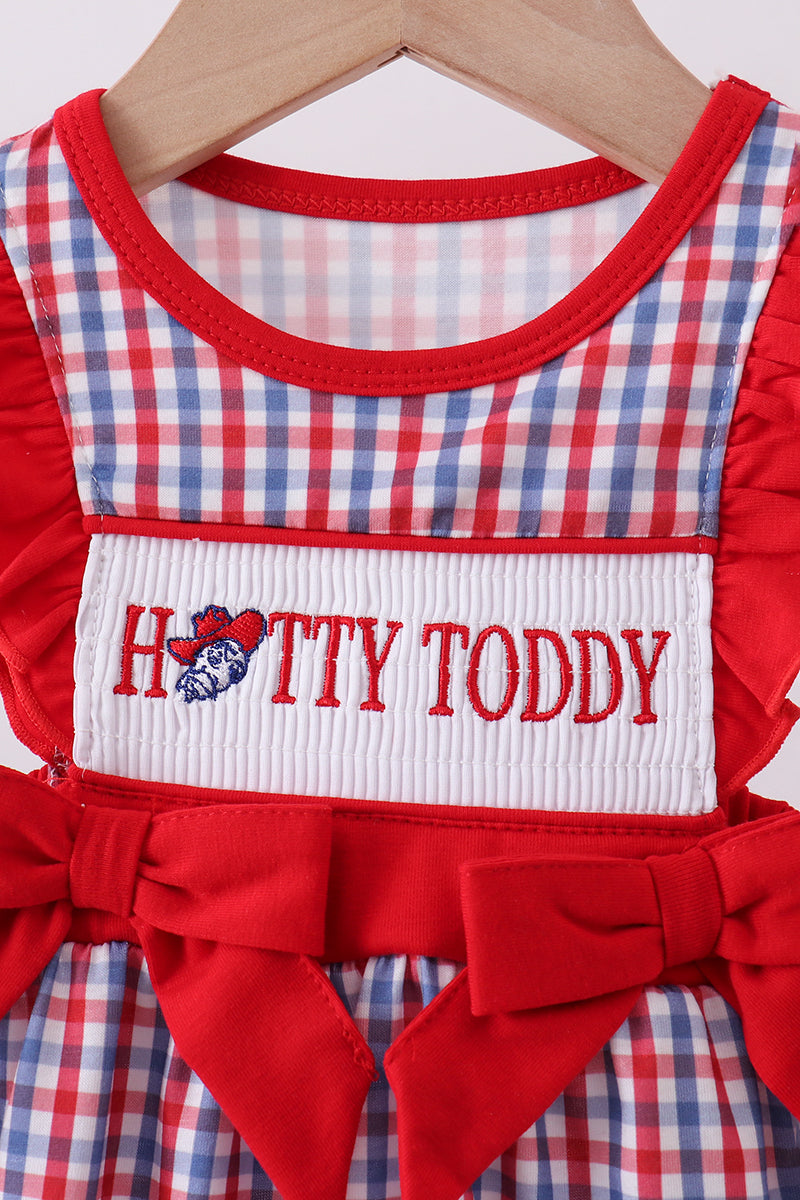 Ole Miss HOTTY TODDY smocked ruffle bubble - Aaria Tees Aaria Tees