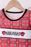 Arkansas smocked plaid ruffle shorts set - Aaria Tees Aaria Tees